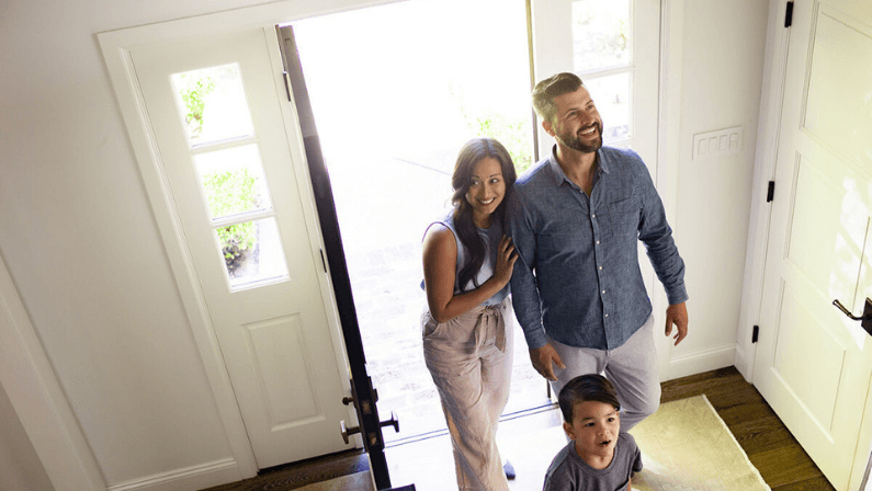 A couple searching a house 