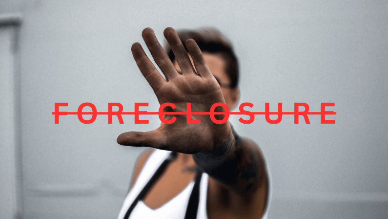 A woman trying to stop a foreclosure notice