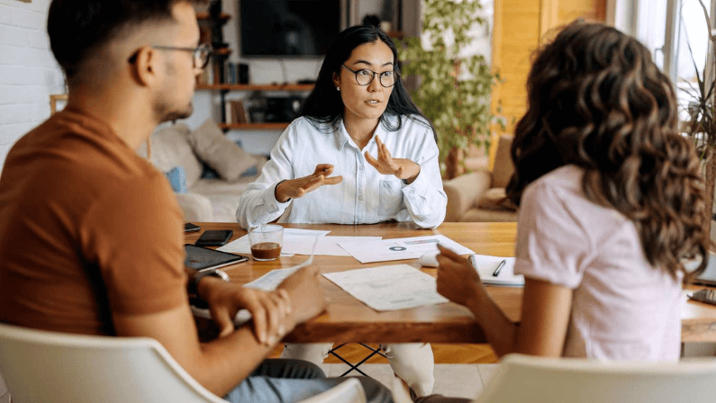 A broker explaining the second mortgages