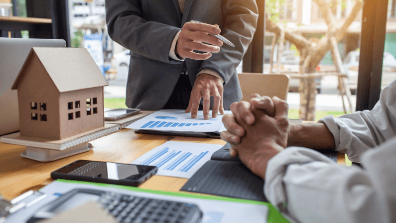A broker presenting