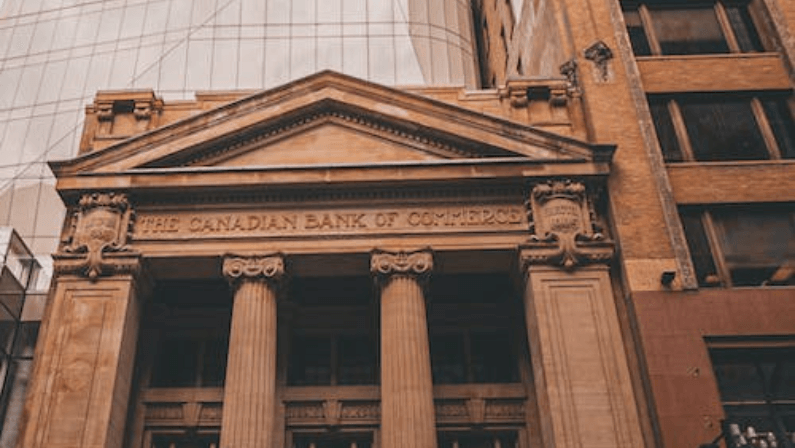 A bank in Canada where people do their transactions