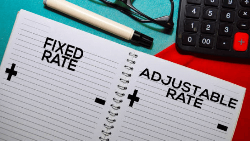 a notebook written the types of mortgages