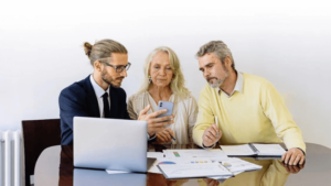 A man discussing to elders