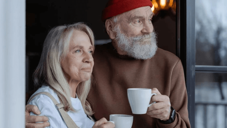 A couple enjoying at home