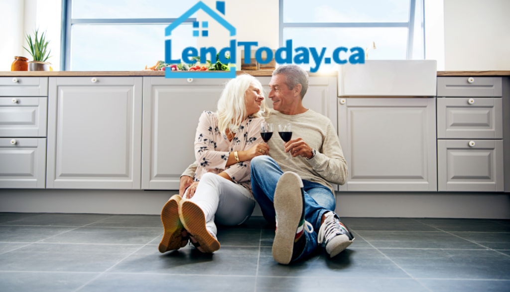 A couple happy in their home after getting a reverse mortgage
