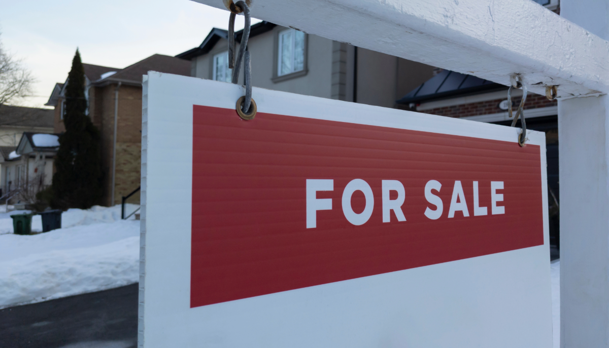 For sale sign on power of sale property in Ontario