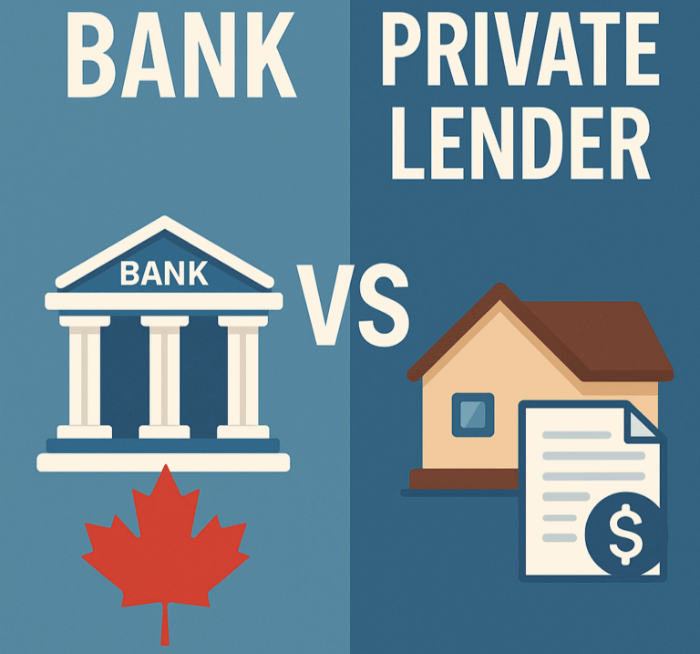Compare bank and a private lender; the differences
