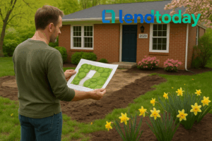 Canadian home owner making landscaping plans using home equity