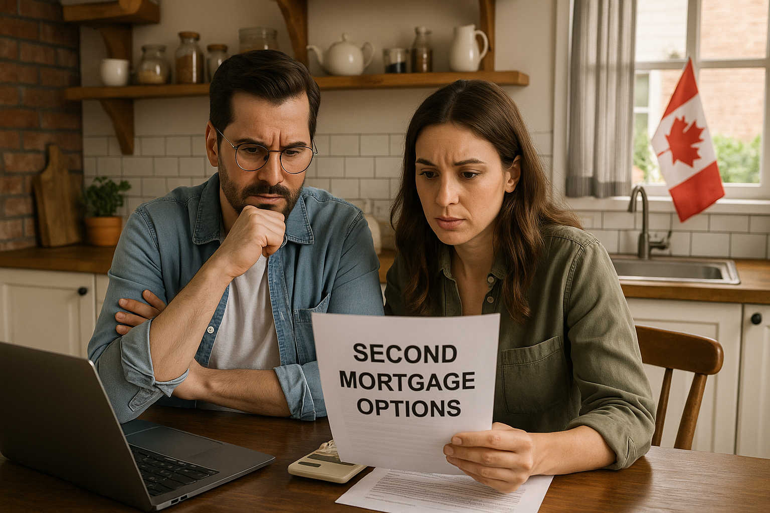 homeowners discussing getting a second mortgage in Whitby