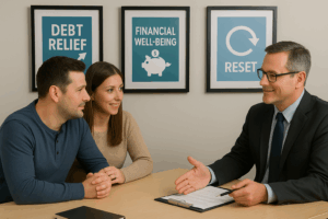 Couple exploring mortgage after bankruptcy