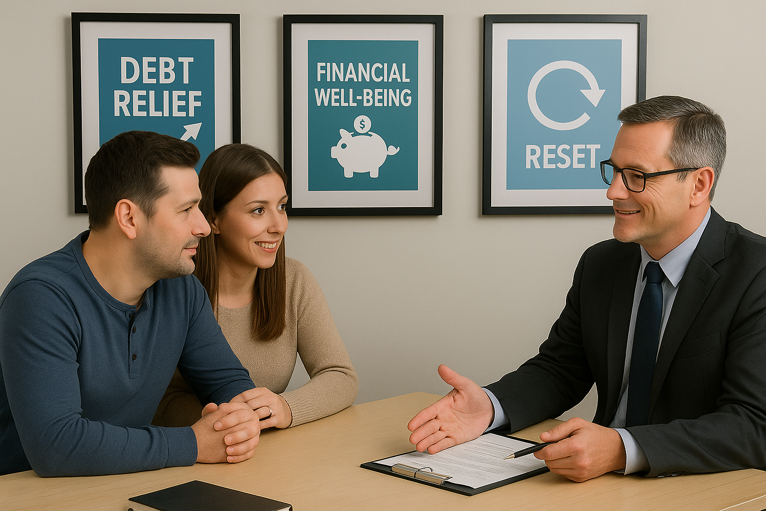 Couple exploring mortgage after bankruptcy