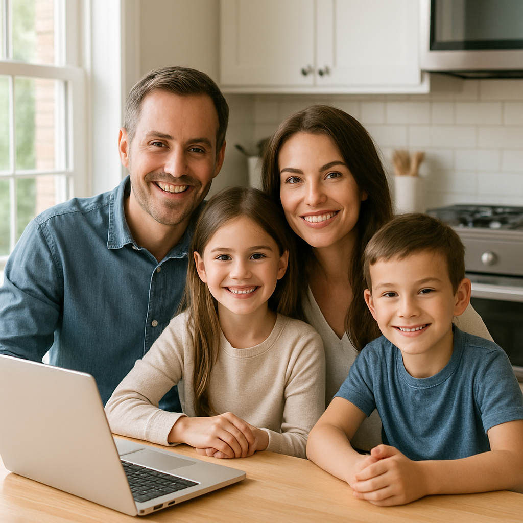 Canadian family learning what it means to protect your home during bankruptcy