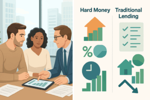 Couple learning about hard money lenders in Ontario