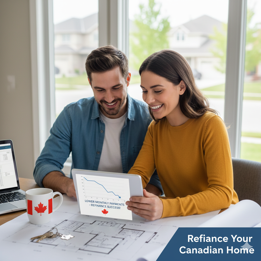 Couple reviewing a mortgage refinance package. Answering do you need a lawyer to refinance.