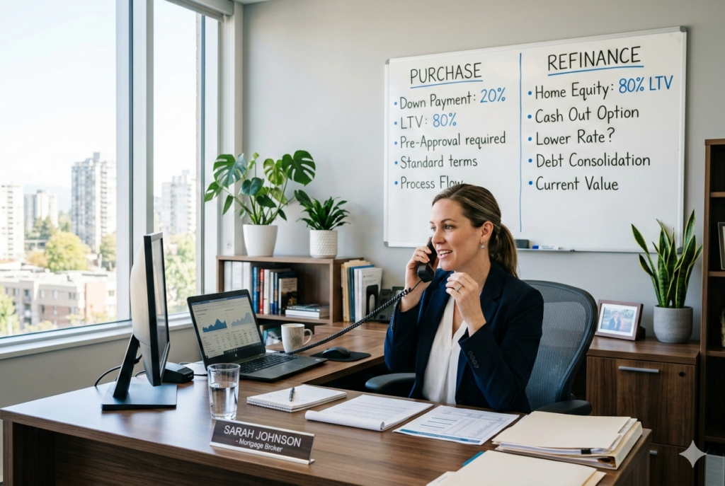 Local mortgage broker on the phone reviewing self employed income and risk