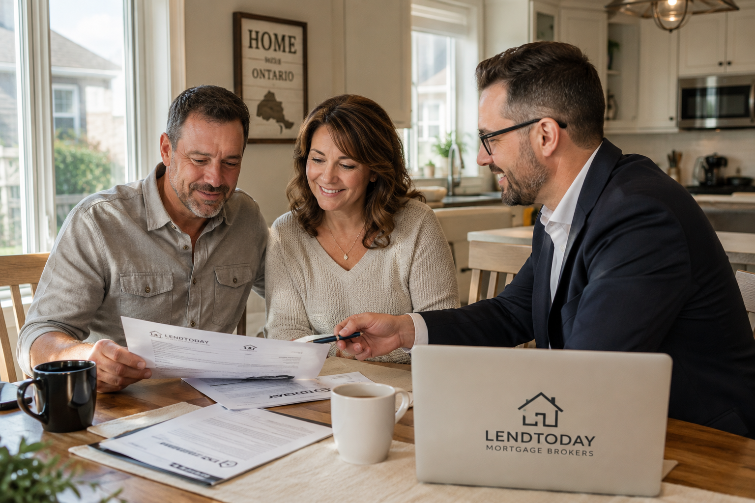 Ontario homeowners reviewing second mortgage solutions with a licensed mortgage broker