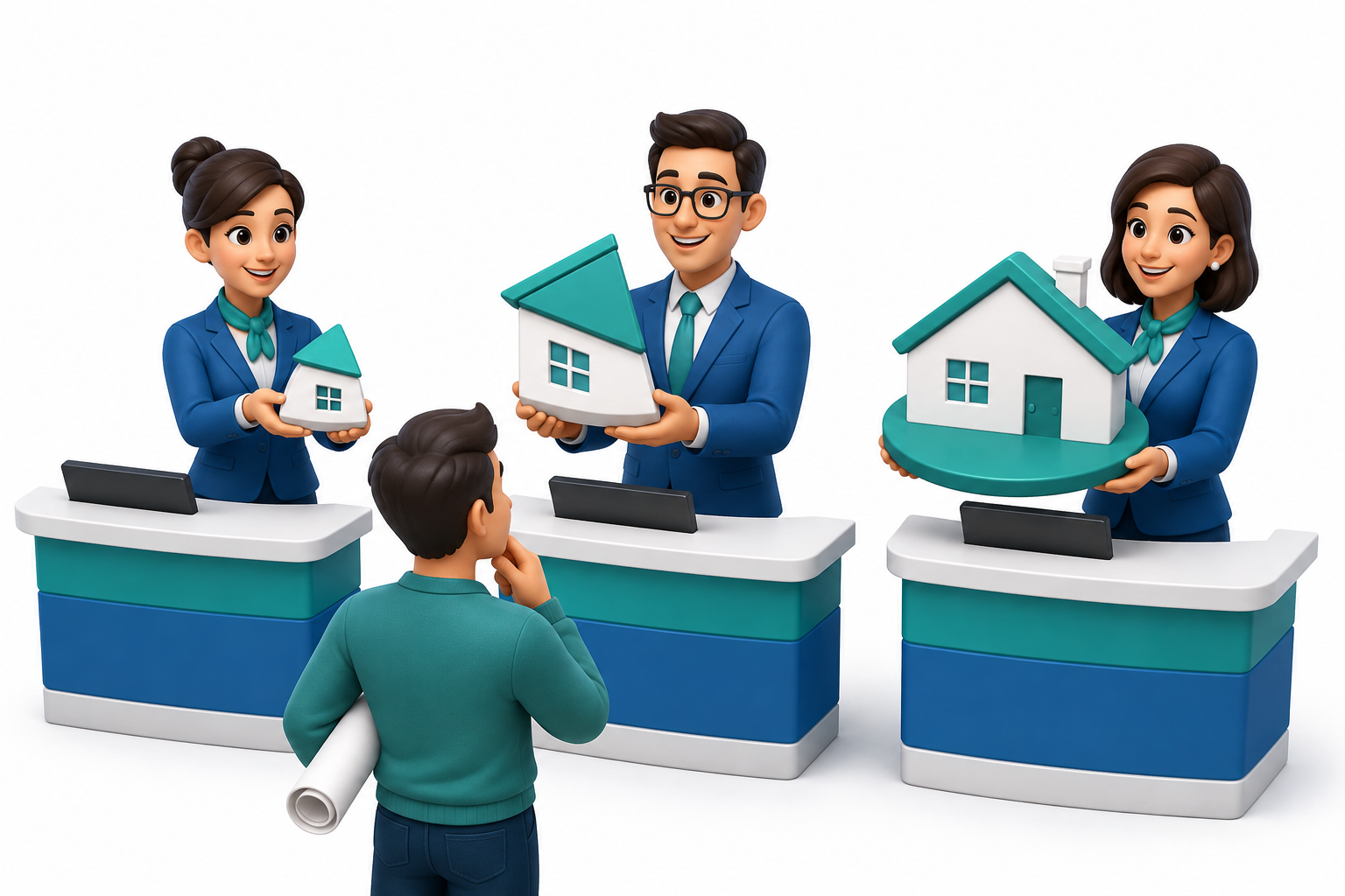 Illustration of a homeowner choosing between lenders based on rental offset