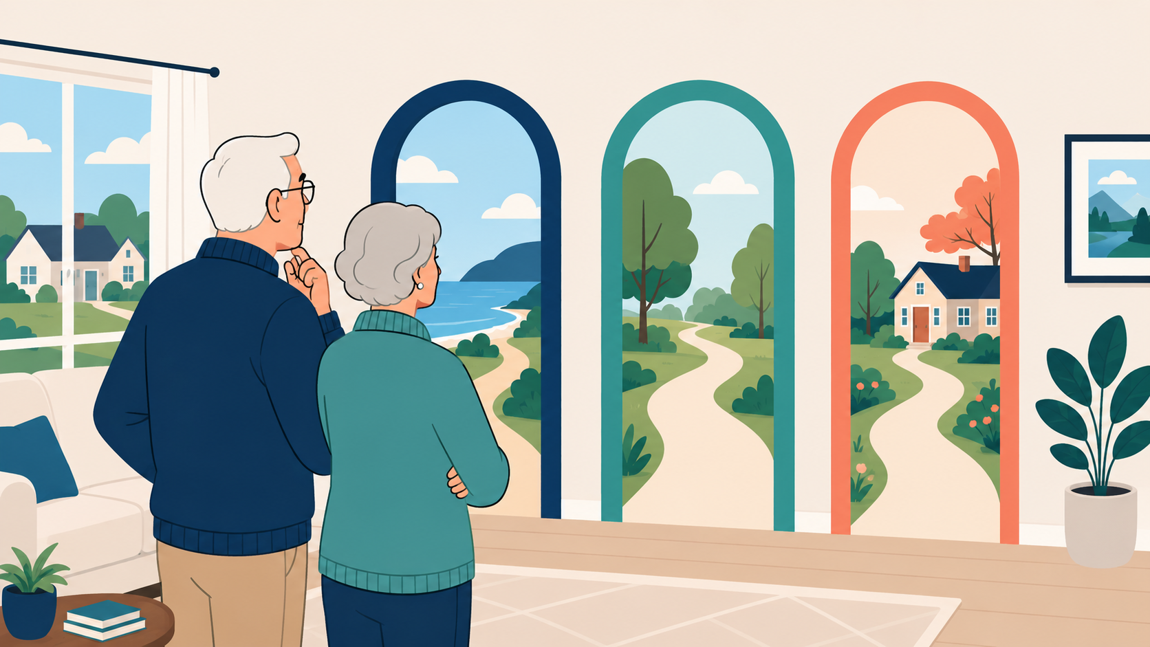 Couple deciding what path to take