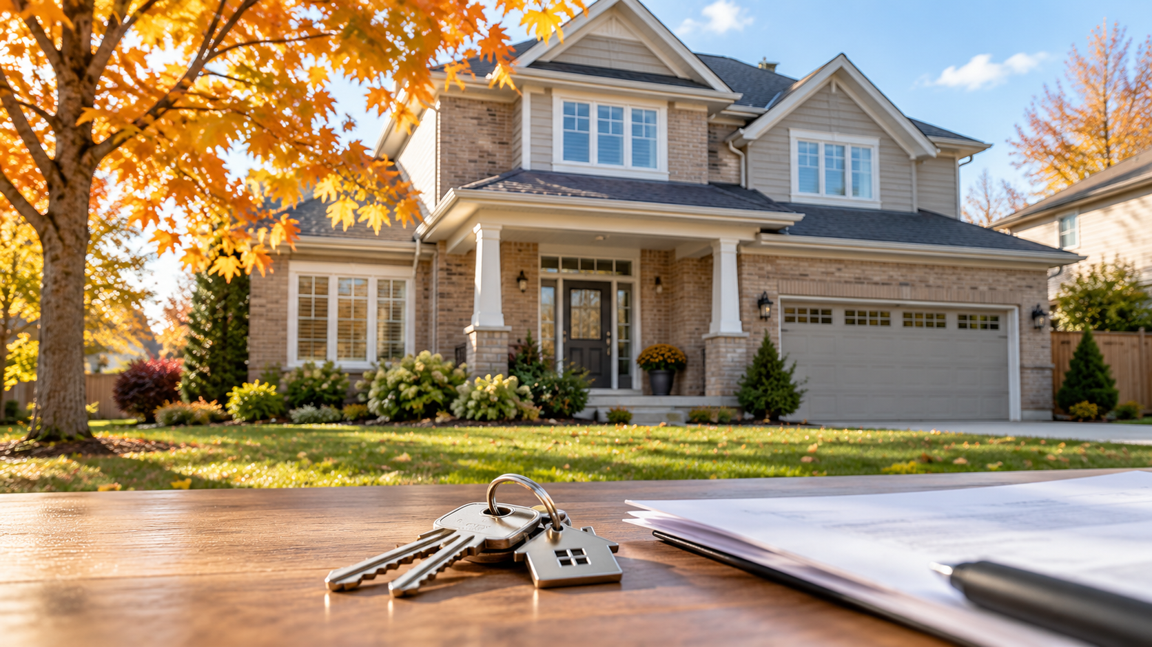 Borrow against a paid off house in Ontario: detached home with keys and property documents